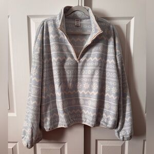 NWOT PINK Victoria’s secret 3/4 zip with pockets and elastic bottom. 25” L